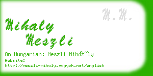 mihaly meszli business card